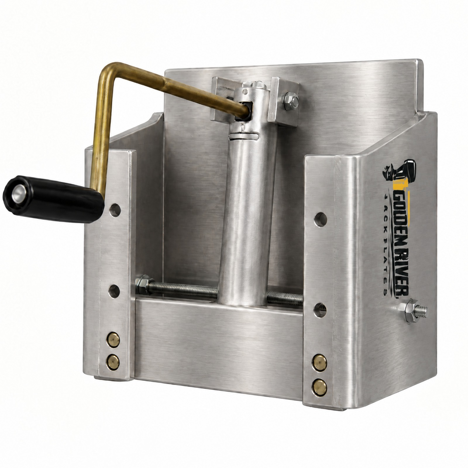 Vista frontal do Jackplate Manual Golden River